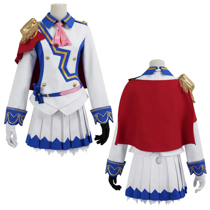 Umamusume - Tokai Teio Cosplay, full outfit (Top, Skirt, Shawl, Shoulder decoration, Belt, Bow tie, Headdress, Gloves)