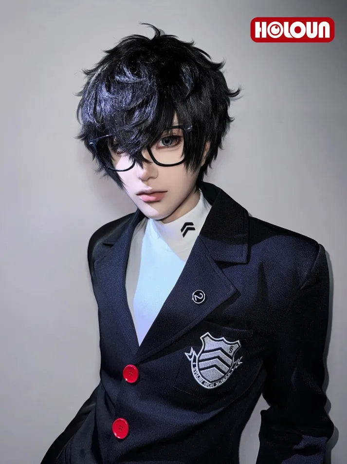 Persona 5 - School Uniform (Ren Amamiya, Joker) Cosplay, full costume (Coat, Top, Badge, Pants)