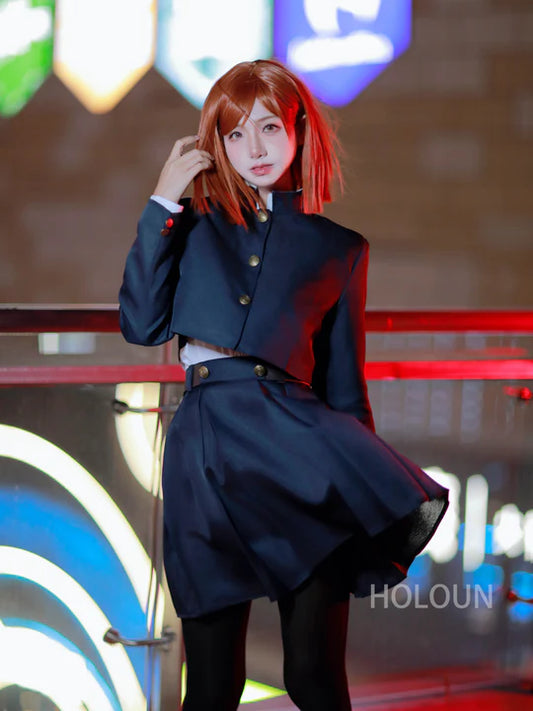 Jujutsu Kaisen - Nobara Kugisaki, Cosplay Costume Jacket Skirt Rose Net Synthetic