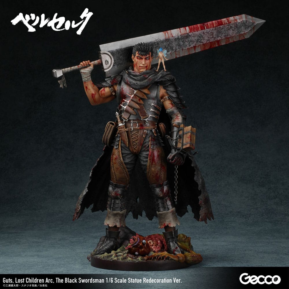 Berserk - Guts, 1/6 Scale Statue Lost Children Arc The Black Swordsman Redecoration Ver. 38 cm