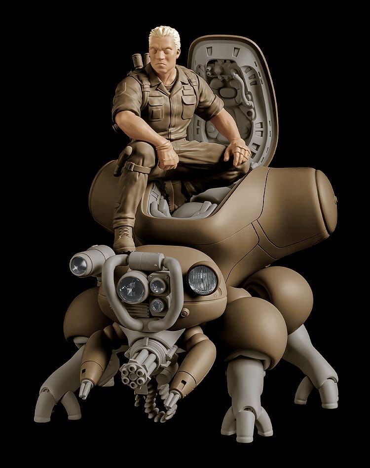 Ghost in the Shell - Batou with Fuchikoma, PLAMAX minimum factory Plastic Model Kit 8 cm
