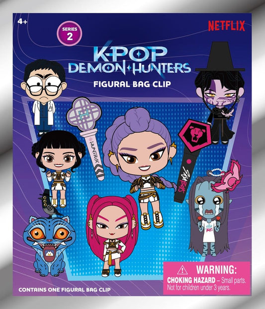 KPop Demon Hunters - 1 Blind Bag, 3D PVC Bag Clips Series 2