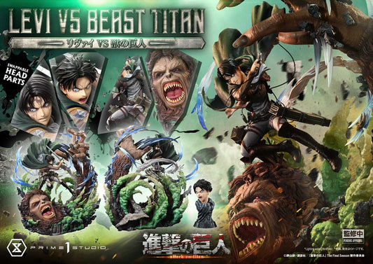 Attack on Titan - Levi VS Beast Titan, Ultimate Premium Masterline Series Statue 1/4 73 cm