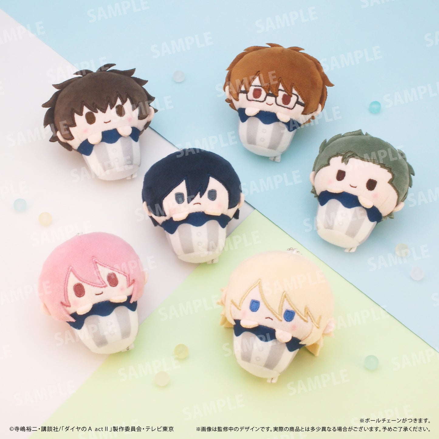 Ace of Diamond act II - 6 Plushies Cupcake Tapi-nui (1 box)