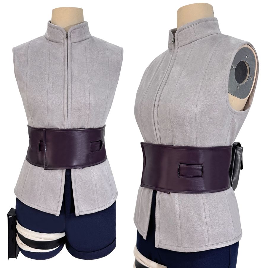 Naruto - Hinata Hyuga, Anime Cosplay Costume Top Shorts Waist Bag