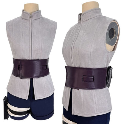 Naruto - Hinata Hyuga, Anime Cosplay Costume Top Shorts Waist Bag