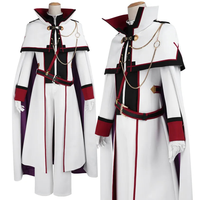 Re:Zero - Julius Juukulius, Cosplay full Outfit (Umhang, Mantel, Hose, Hemd, Schultergurt, Metallketten, Gürtel, Handschuhe)