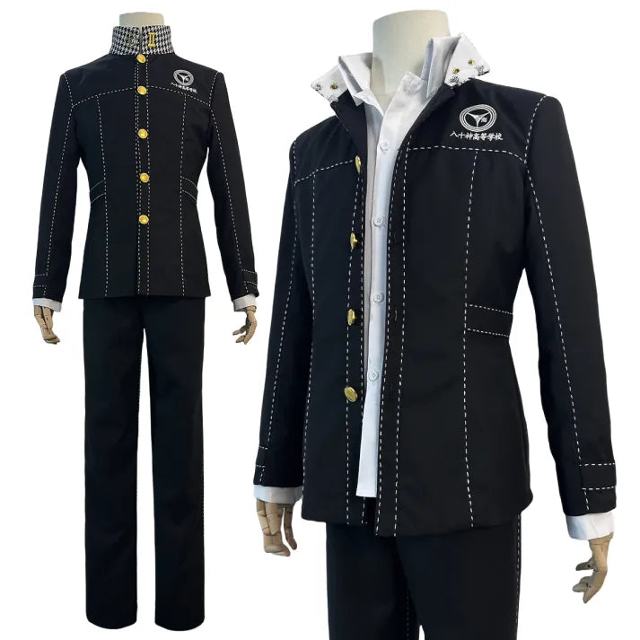 Persona 4 - School Uniform (Yu Narukami) Cosplay, full costume (Coat, Shirt, Pants, Brooch)