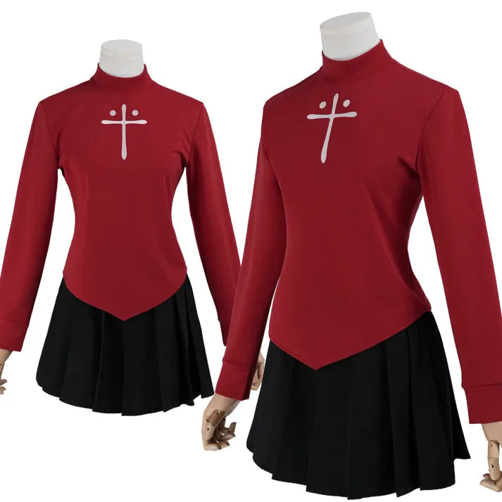 Fate Stay Night - Rin Tohsaka Cosplay, full outfit (Top, Skirt, Socks)