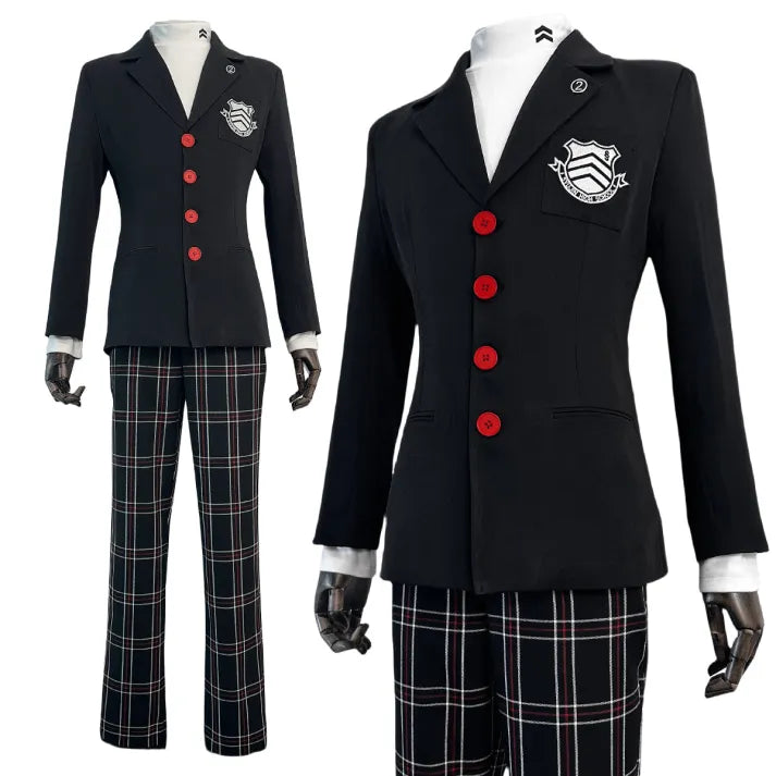 Persona 5 - School Uniform (Ren Amamiya, Joker) Cosplay, full costume (Coat, Top, Badge, Pants)