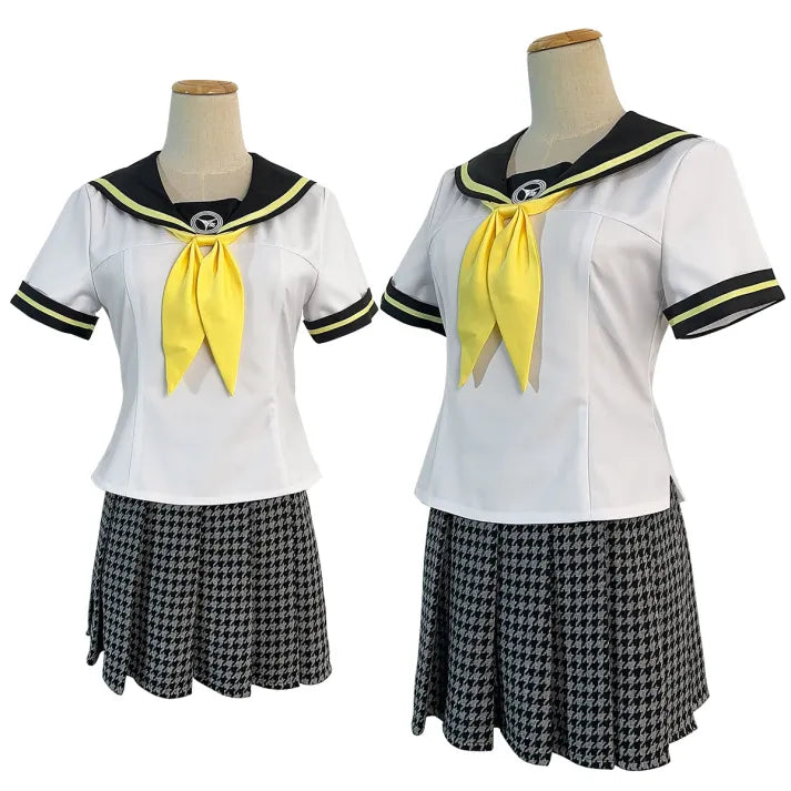 Persona 4 - School Uniform (Kujikawa Rise) Cosplay, full costume (Top, Skirt, bow-knot)