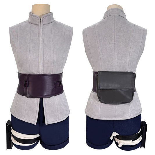 Naruto - Hinata Hyuga, Anime Cosplay Costume Top Shorts Waist Bag
