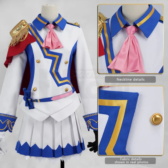 Umamusume - Tokai Teio Cosplay, full outfit (Top, Skirt, Shawl, Shoulder decoration, Belt, Bow tie, Headdress, Gloves)