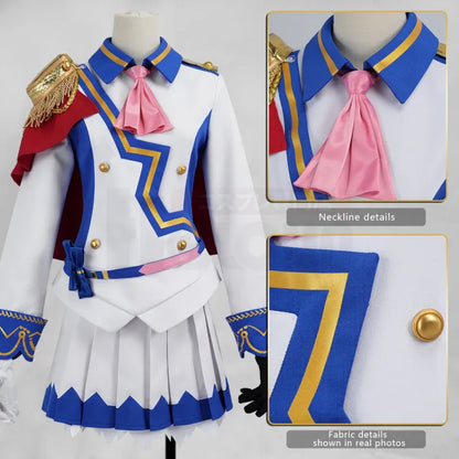 Umamusume - Tokai Teio Cosplay, full outfit (Top, Skirt, Shawl, Shoulder decoration, Belt, Bow tie, Headdress, Gloves)