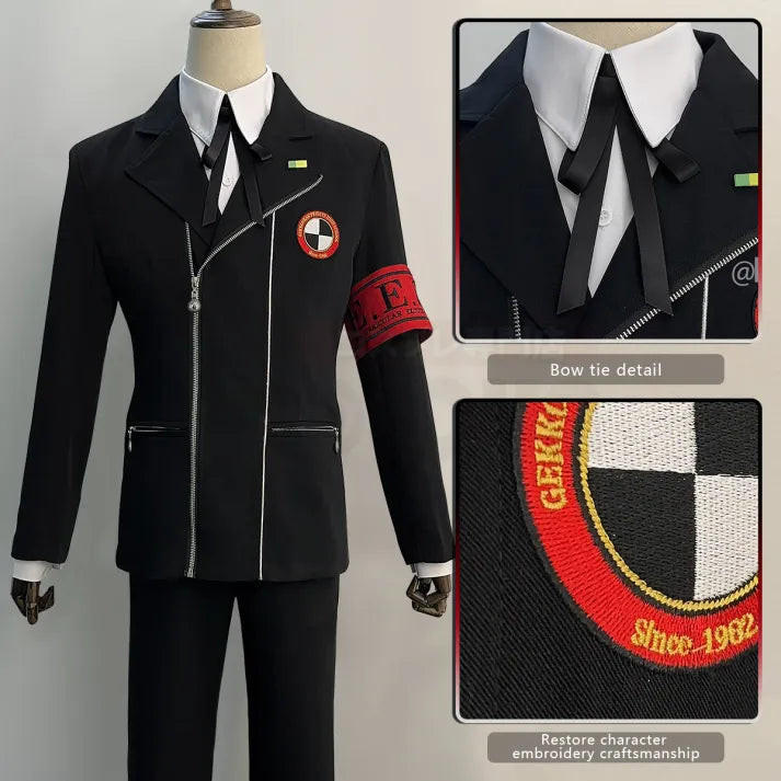 Persona 3 - Gekkoukan High School Uniform (Makoto Yuki) Cosplay, full costume (Bow tie, brooch, shirt, coat, pants, armband)
