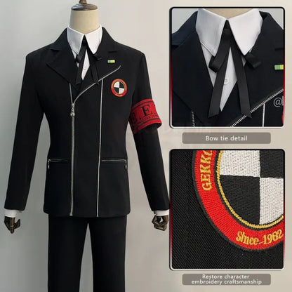 Persona 3 - Gekkoukan High School Uniform (Makoto Yuki) Cosplay, full costume (Bow tie, brooch, shirt, coat, pants, armband)