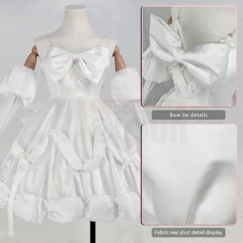 Alien Stage - Sua, Cosplay Full Costume (Kleid, Handschuhe, Kopftuch, transparente Schulterträger, Fliege, Taillenaccessoire)