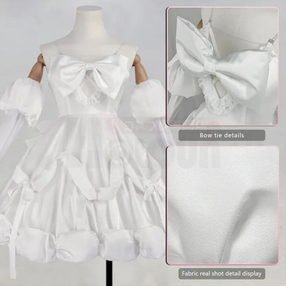 Alien Stage - Sua, Cosplay Full Costume (Kleid, Handschuhe, Kopftuch, transparente Schulterträger, Fliege, Taillenaccessoire)