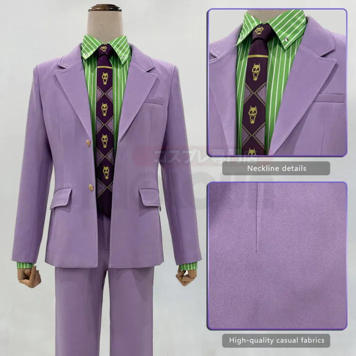 Jojo's Bizarre Adventure - Kira Yoshikage, Cosplay full outfit (Anzug, Hemd, Hose, Krawatte, Gürtel)