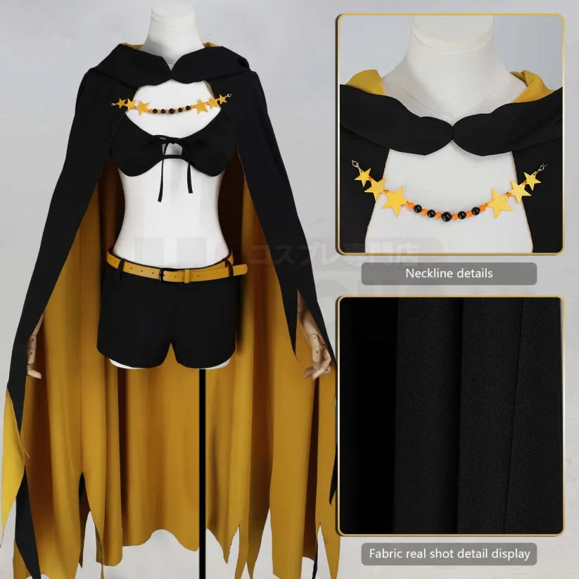 Re:Zero - Shaula, Cosplay Season 4 full Outfit (Cloak, Short, Headband, Bralette, Chain, Belt)