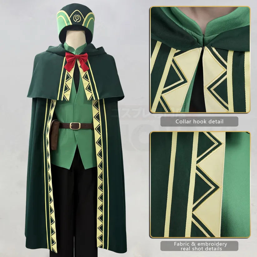 Re:Zero - Otto Suwen, Cosplay full Outfit (Umhang, Mantel, Hose, Oberteil, Hut, Hüfttaschen, Fliege, Gürtel)