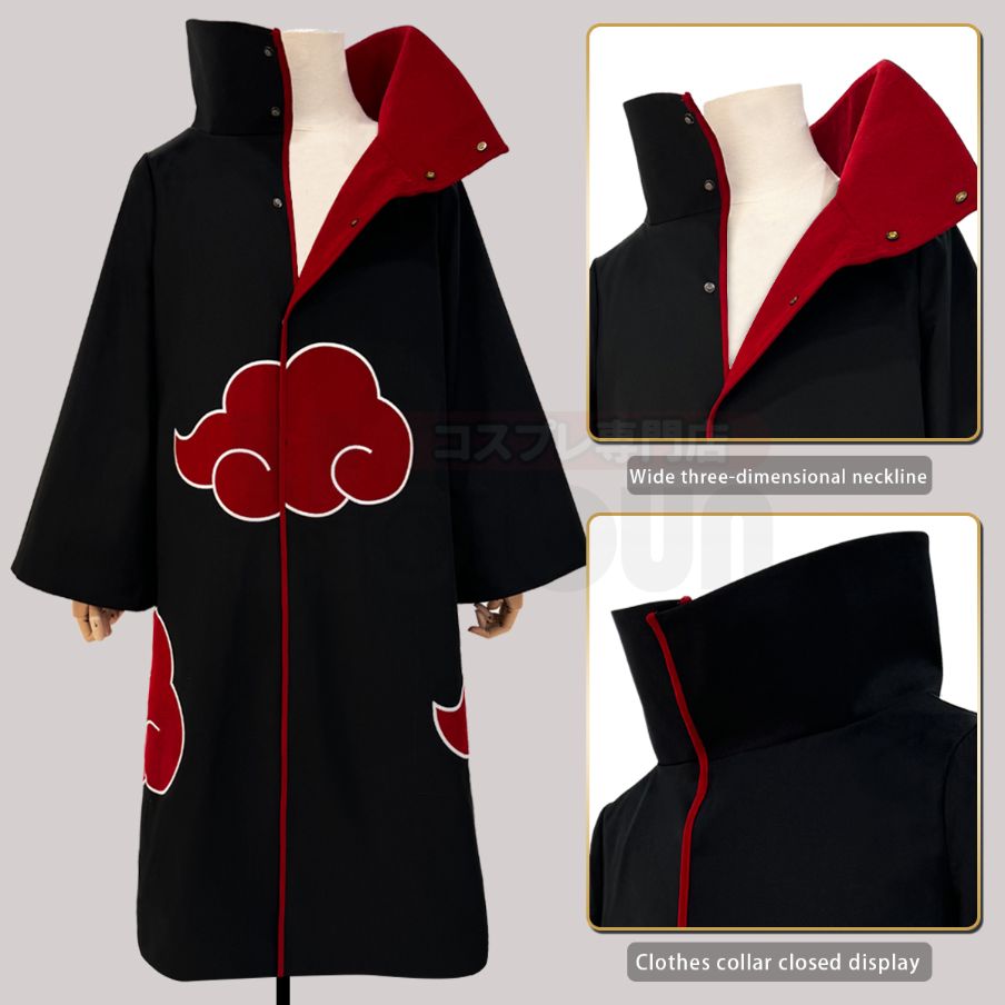 Naruto - Akatsuki Cosplay, Uchiha, Itachi, Sasuke, Pain, Konan, Sasori, Team Cloak Anime Costume Embroidery Hawk