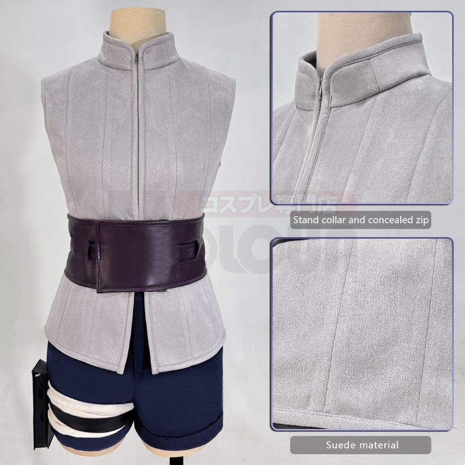 Naruto - Hinata Hyuga, Anime Cosplay Costume Top Shorts Waist Bag