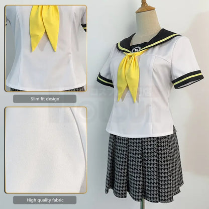 Persona 4 - School Uniform (Kujikawa Rise) Cosplay, full costume (Top, Skirt, bow-knot)
