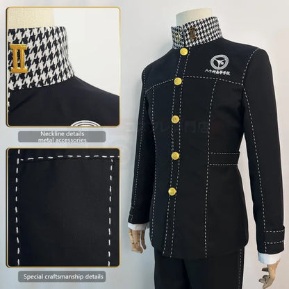 Persona 4 - School Uniform (Yu Narukami) Cosplay, full costume (Coat, Shirt, Pants, Brooch)