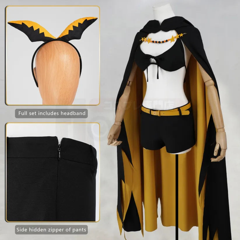 Re:Zero - Shaula, Cosplay Season 4 full Outfit (Cloak, Short, Headband, Bralette, Chain, Belt)