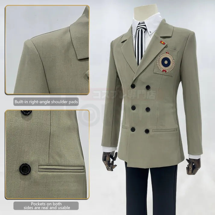 Persona 5 - Detective Uniform (Akechi Goro) Cosplay, full costume (Mantel, Krawatte, Handschuhe, Hemd, Hose)