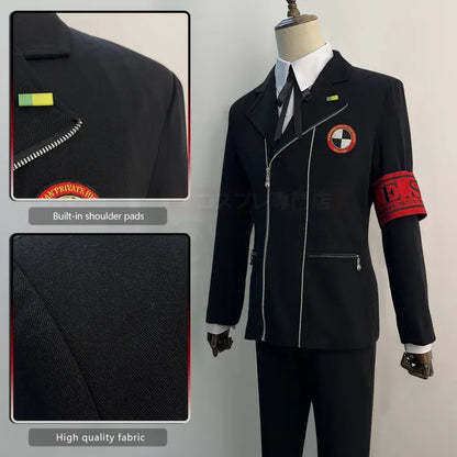 Persona 3 - Gekkoukan High School Uniform (Makoto Yuki) Cosplay, full costume (Bow tie, brooch, shirt, coat, pants, armband)