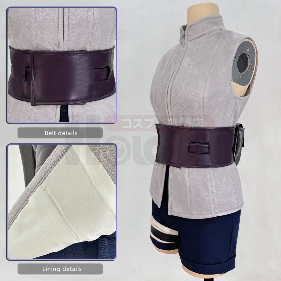 Naruto - Hinata Hyuga, Anime Cosplay Costume Top Shorts Waist Bag