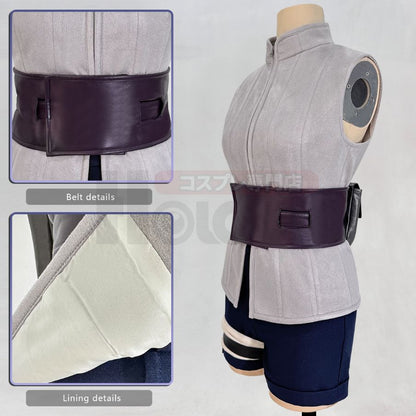 Naruto - Hinata Hyuga, Anime Cosplay Costume Top Shorts Waist Bag
