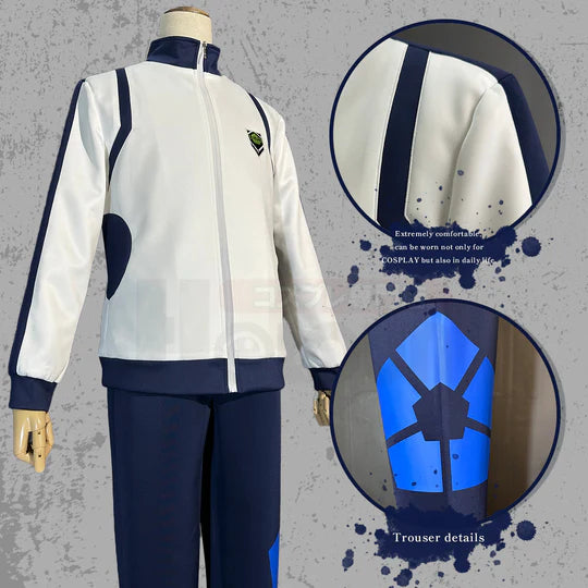 Blue Lock - Sportswear Tracksuit Cosplay ,Costume Full-Zip Pocket Embroidery Hoodie