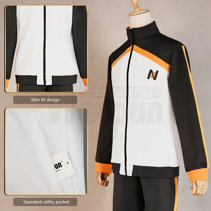 Re:Zero - Natsuki Subaru, Cosplay Costume Embroidery Full Zip Tracksuit Elastic Pants