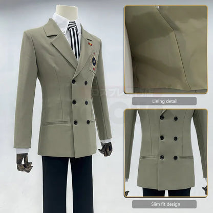 Persona 5 - Detective Uniform (Akechi Goro) Cosplay, full costume (Mantel, Krawatte, Handschuhe, Hemd, Hose)