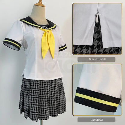 Persona 4 - School Uniform (Kujikawa Rise) Cosplay, full costume (Top, Skirt, bow-knot)