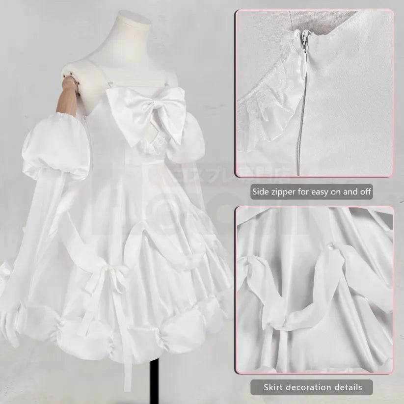 Alien Stage - Sua, Cosplay Full Costume (Kleid, Handschuhe, Kopftuch, transparente Schulterträger, Fliege, Taillenaccessoire)