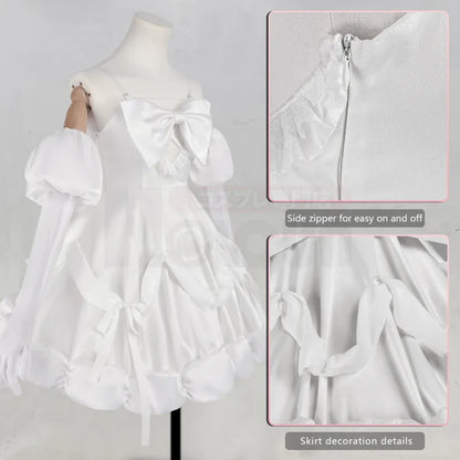 Alien Stage - Sua, Cosplay Full Costume (Kleid, Handschuhe, Kopftuch, transparente Schulterträger, Fliege, Taillenaccessoire)