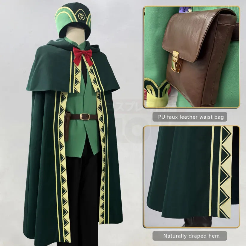 Re:Zero - Otto Suwen, Cosplay full Outfit (Umhang, Mantel, Hose, Oberteil, Hut, Hüfttaschen, Fliege, Gürtel)