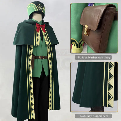 Re:Zero - Otto Suwen, Cosplay full Outfit (Umhang, Mantel, Hose, Oberteil, Hut, Hüfttaschen, Fliege, Gürtel)