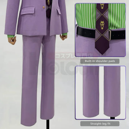 Jojo's Bizarre Adventure - Kira Yoshikage, Cosplay full outfit (Anzug, Hemd, Hose, Krawatte, Gürtel)