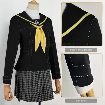 Persona 4 - School Uniform (Kujikawa Rise) Cosplay, full costume (Coat, Top, Skirt, bow-knot)