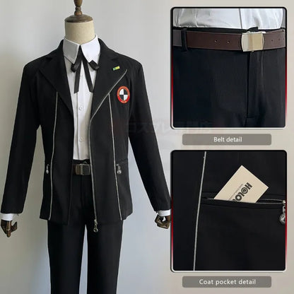 Persona 3 - Gekkoukan High School Uniform (Makoto Yuki) Cosplay, full costume (Bow tie, brooch, shirt, coat, pants, armband)