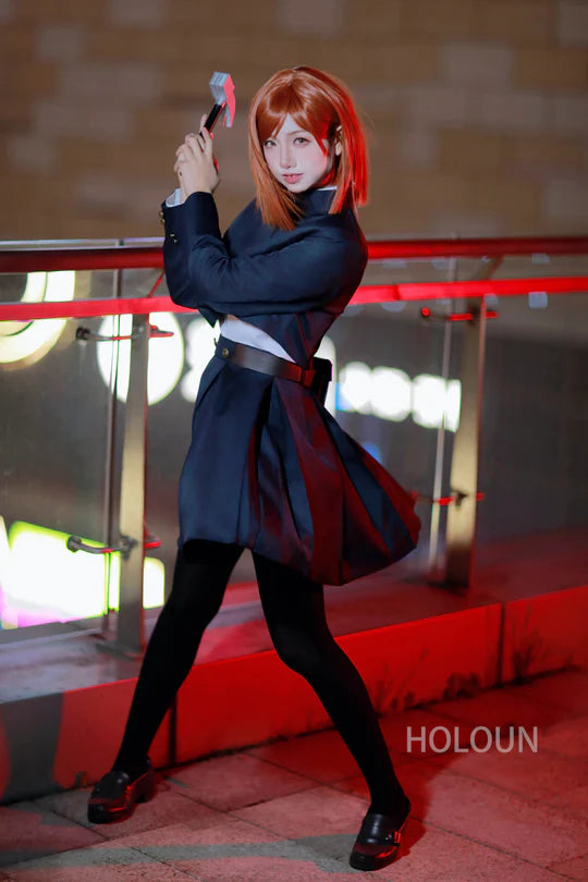 Jujutsu Kaisen - Kugisaki Nobara, Cosplay Costume Jacket Skirt Rose Net Synthetic