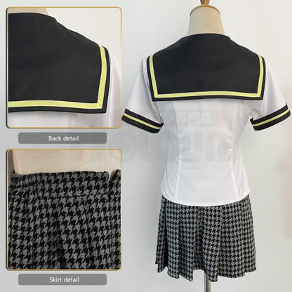 Persona 4 - School Uniform (Kujikawa Rise) Cosplay, full costume (Top, Skirt, bow-knot)