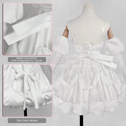 Alien Stage - Sua, Cosplay Full Costume (Kleid, Handschuhe, Kopftuch, transparente Schulterträger, Fliege, Taillenaccessoire)