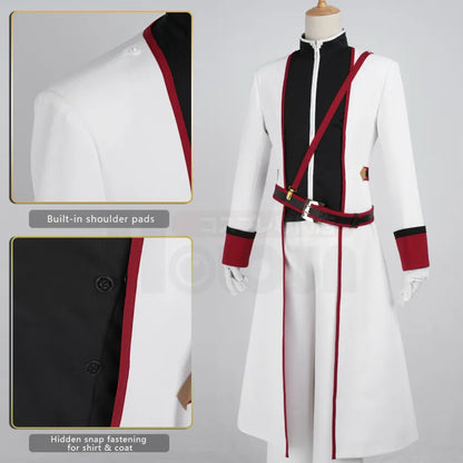 Re:Zero - Julius Juukulius, Cosplay full Outfit (Umhang, Mantel, Hose, Hemd, Schultergurt, Metallketten, Gürtel, Handschuhe)