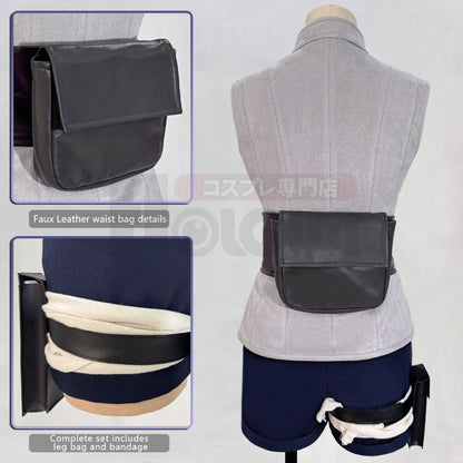 Naruto - Hinata Hyuga, Anime Cosplay Costume Top Shorts Waist Bag